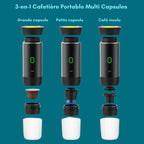 3 en 1 Cafetière Portable, Multi Capsules, 4 à 6 Minutes d'Auto-Chauffage, Petites Capsules, Grandes Capsules, Café Moulu Gadgetsdecooking