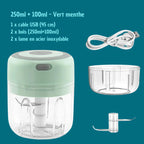 Hachoir à viande électrique, hachoir rotatif, broyeur à presse, coupe-légumes et oignon, accessoires de cuisine, 100ml, 250ml Gadgetsdecooking