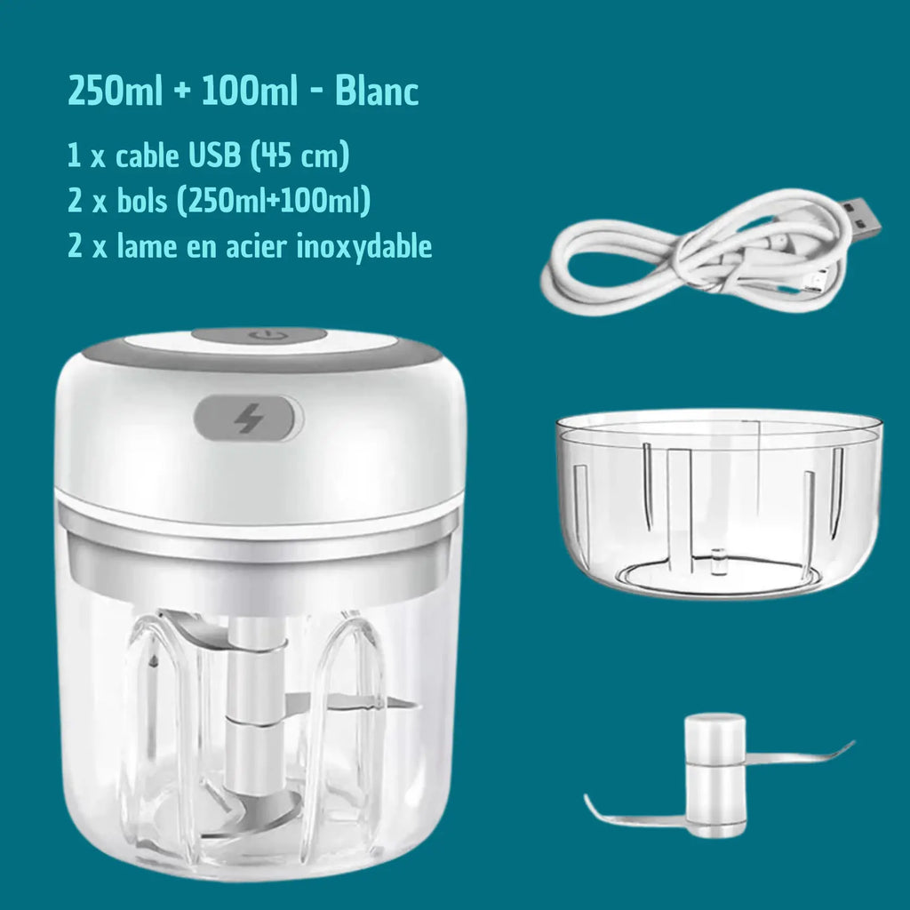 Hachoir à viande électrique, hachoir rotatif, broyeur à presse, coupe-légumes et oignon, accessoires de cuisine, 100ml, 250ml Gadgetsdecooking