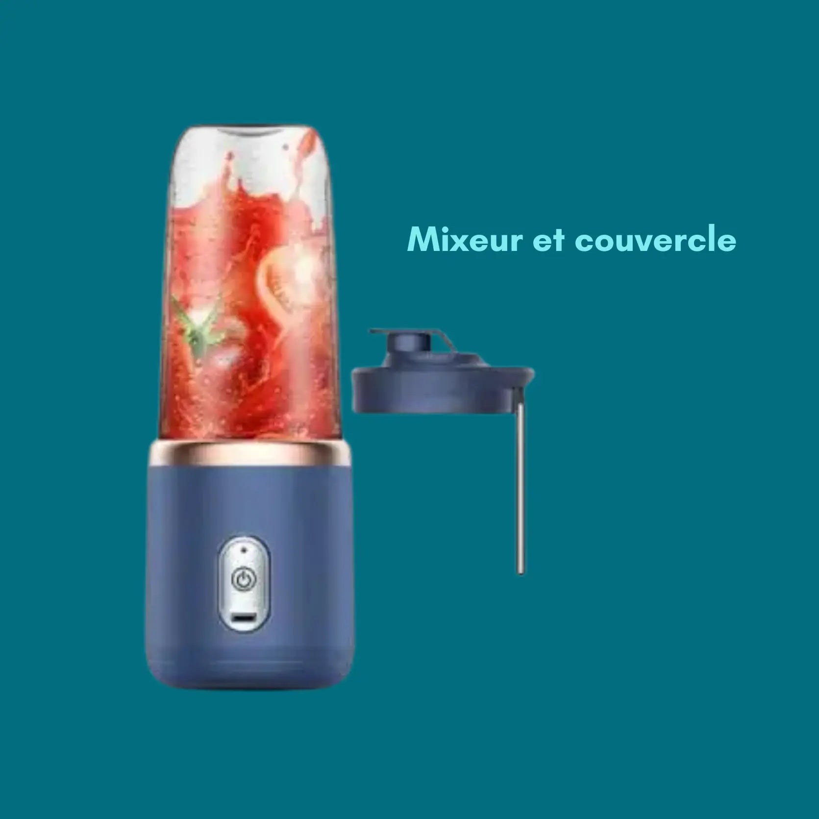 Blender Portable, 400ML Smoothie Mixer avec Tasses, Brosses et 6 Lames, Mixeur Portable, Mini Blender Smoothie pour la Préparation de Milk-Shakes, jus de Fruits, Smoothies Gadgetsdecooking