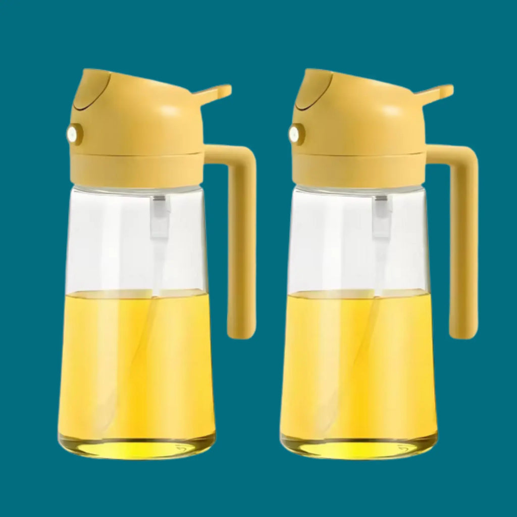 Flacons distributeur d'huile d'olive 2 en 1 de 500 ml, réservoir de pulvérisation d'huile de cuisson, barbecue, pâtisserie, pique-nique Gadgetsdecooking