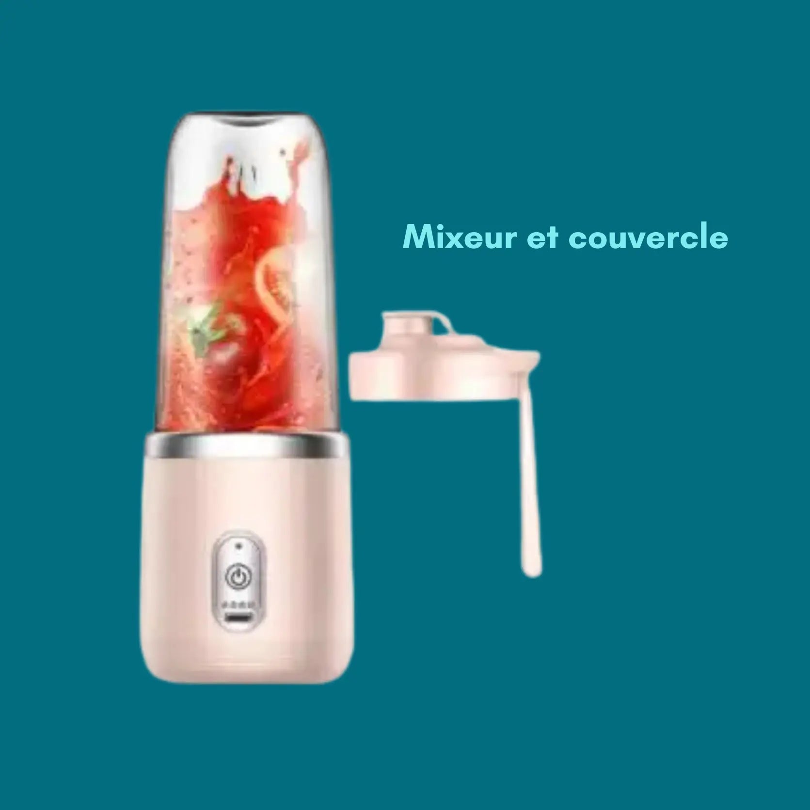 Blender Portable, 400ML Smoothie Mixer avec Tasses, Brosses et 6 Lames, Mixeur Portable, Mini Blender Smoothie pour la Préparation de Milk-Shakes, jus de Fruits, Smoothies Gadgetsdecooking