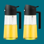 Flacons distributeur d'huile d'olive 2 en 1 de 500 ml, réservoir de pulvérisation d'huile de cuisson, barbecue, pâtisserie, pique-nique Gadgetsdecooking