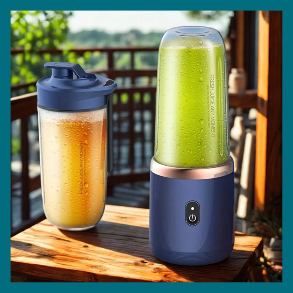 Blender Portable, 400ML Smoothie Mixer avec Tasses, Brosses et 6 Lames, Mixeur Portable, Mini Blender Smoothie pour la Préparation de Milk-Shakes, jus de Fruits, Smoothies Gadgetsdecooking