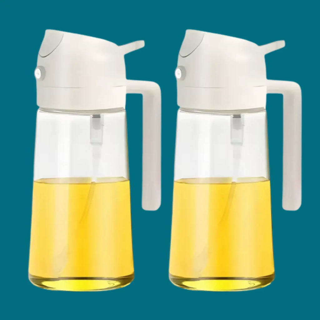 Flacons distributeur d'huile d'olive 2 en 1 de 500 ml, réservoir de pulvérisation d'huile de cuisson, barbecue, pâtisserie, pique-nique Gadgetsdecooking