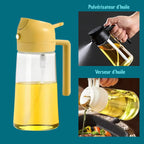 Flacons distributeur d'huile d'olive 2 en 1 de 500 ml, réservoir de pulvérisation d'huile de cuisson, barbecue, pâtisserie, pique-nique Gadgetsdecooking