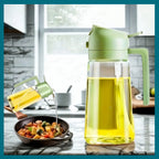 Flacons distributeur d'huile d'olive 2 en 1 de 500 ml, réservoir de pulvérisation d'huile de cuisson, barbecue, pâtisserie, pique-nique Gadgetsdecooking