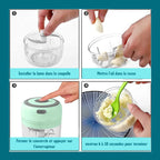 Hachoir à viande électrique, hachoir rotatif, broyeur à presse, coupe-légumes et oignon, accessoires de cuisine, 100ml, 250ml Gadgetsdecooking