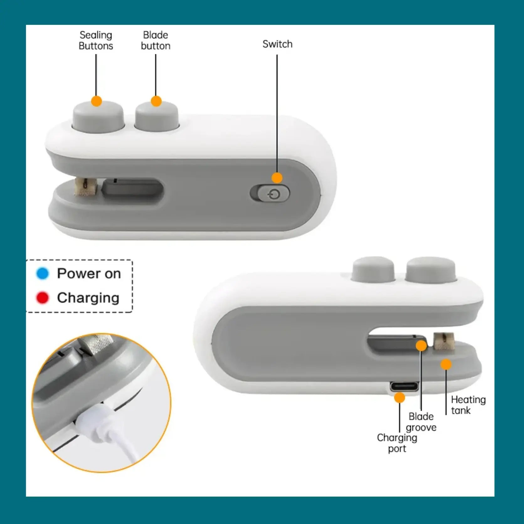 Mini Thermo Scelleuse et Coupeuse de Sacs Gadgetsdecooking