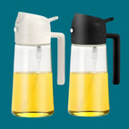 Flacons distributeur d'huile d'olive 2 en 1 de 500 ml, réservoir de pulvérisation d'huile de cuisson, barbecue, pâtisserie, pique-nique Gadgetsdecooking